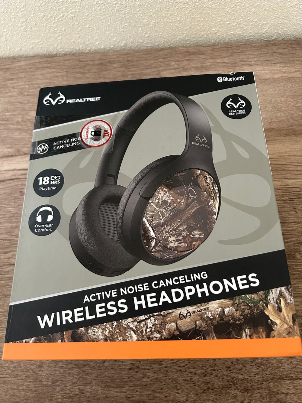 Over-Ear Wireless Headphones in Black with Camo Ear Cups